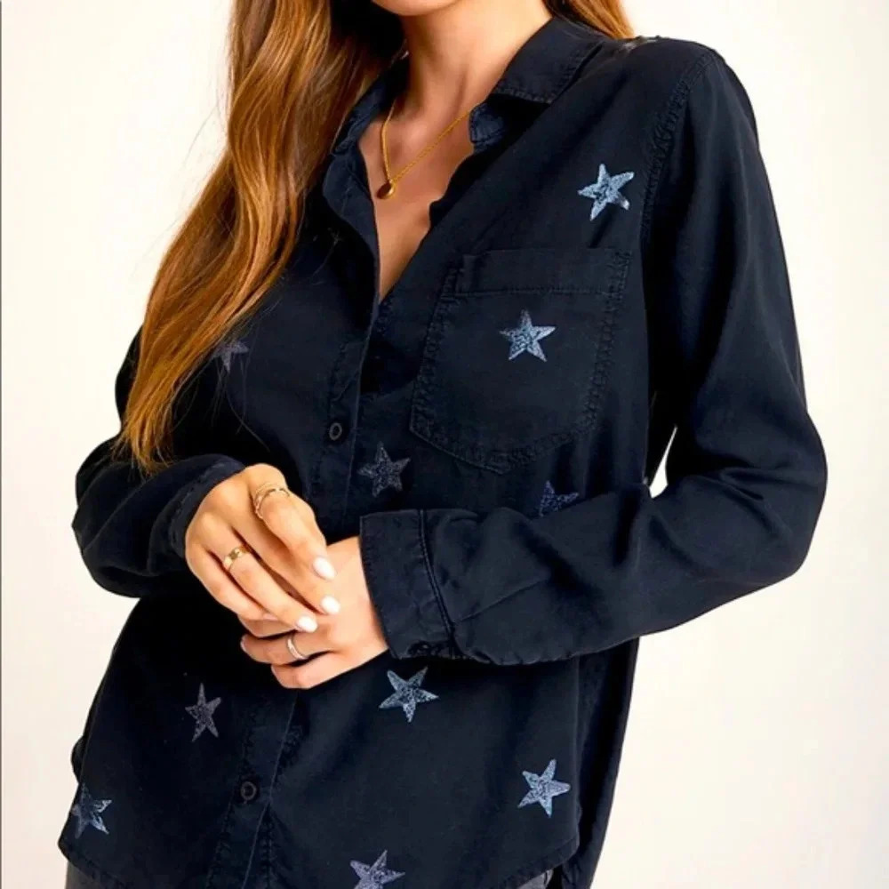 New*Anthropologie Star Stamped pocket Shirt